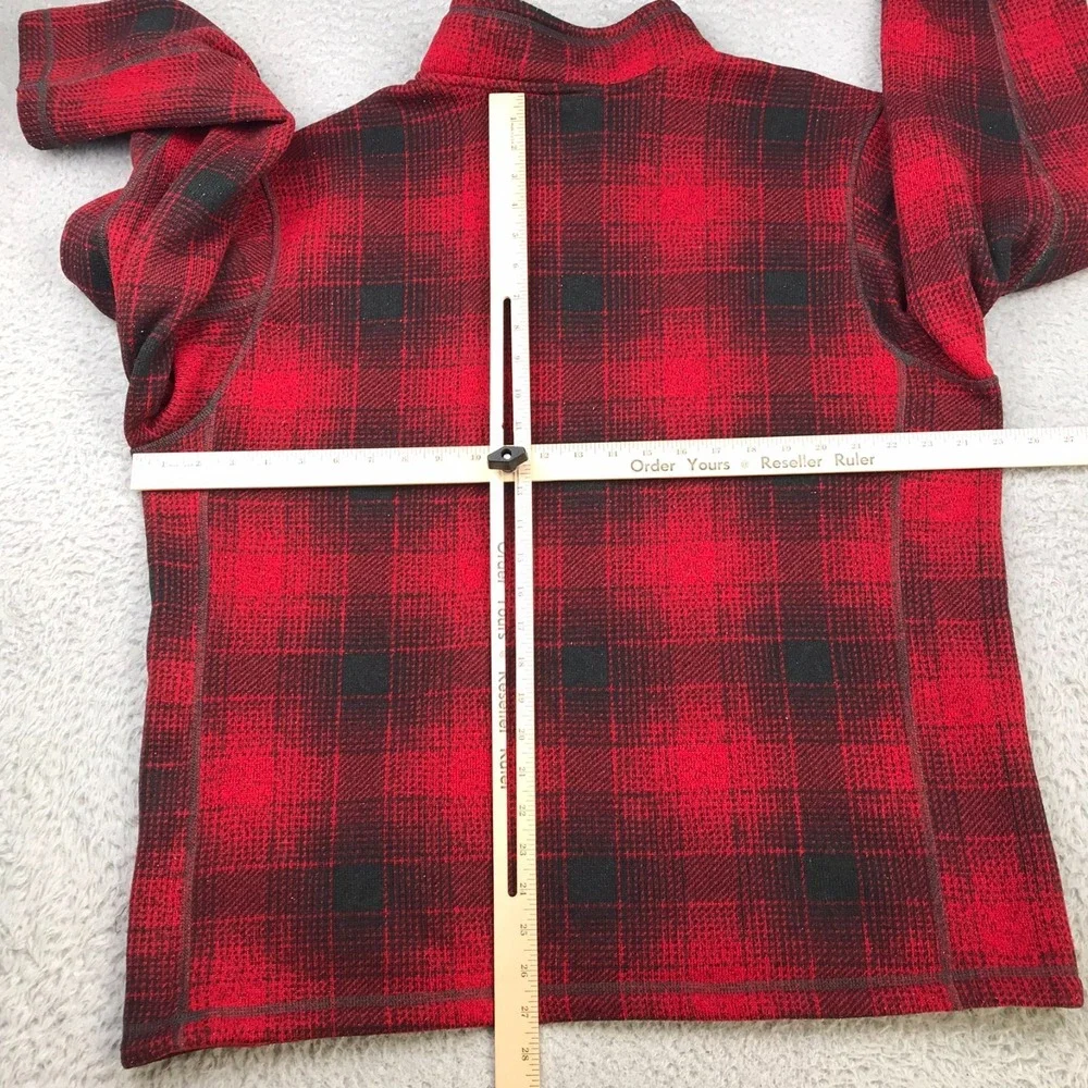 The North Face Novelty Gordon Lyons 1/4 Zip Fleece Pullover Mens XL Red Plaid